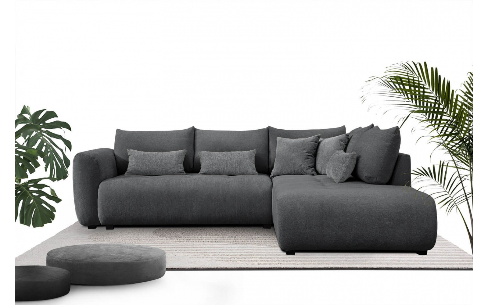 Ecksofa rechts mit Schlaffunktion 5-Sitzer SORENO