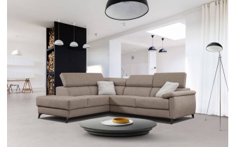 Ecksofa links mit verstellbaren Kopfstützen 5-Sitzer TAUNUS