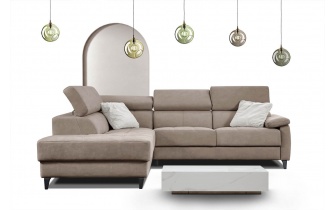 Ecksofa links mit verstellbaren Kopfstützen 5-Sitzer TAUNUS