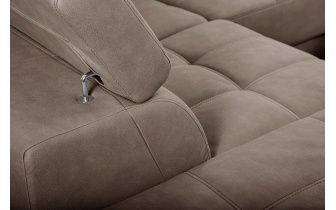 Ecksofa links mit verstellbaren Kopfstützen 5-Sitzer TAUNUS