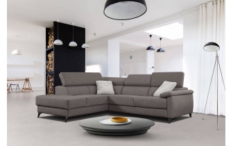 Ecksofa links mit verstellbaren Kopfstützen 5-Sitzer TAUNUS