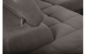 Ecksofa links mit verstellbaren Kopfstützen 5-Sitzer TAUNUS