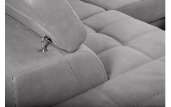 Ecksofa links mit verstellbaren Kopfstützen 5-Sitzer TAUNUS