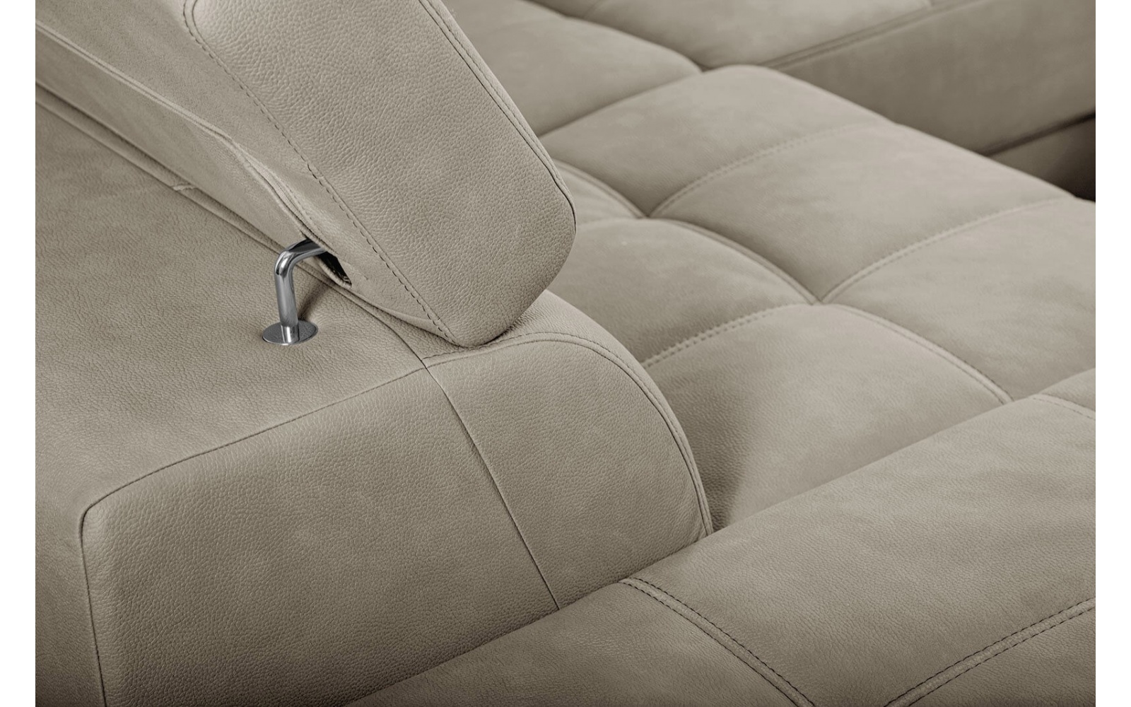 Ecksofa links mit verstellbaren Kopfstützen 5-Sitzer TAUNUS