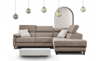 Ecksofa rechts mit verstellbaren Kopfstützen 5-Sitzer TAUNUS