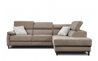 Ecksofa rechts mit verstellbaren Kopfstützen 5-Sitzer TAUNUS