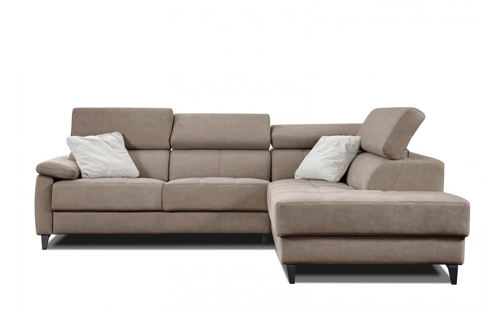 Ecksofa rechts mit verstellbaren Kopfstützen 5-Sitzer TAUNUS