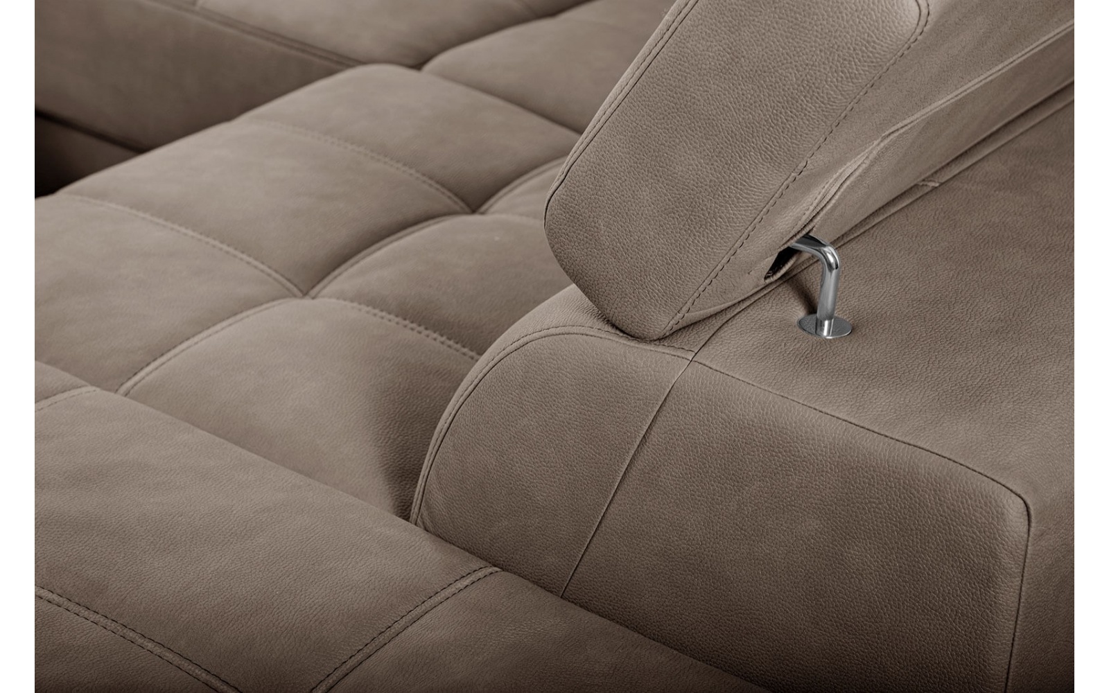 Ecksofa rechts mit verstellbaren Kopfstützen 5-Sitzer TAUNUS