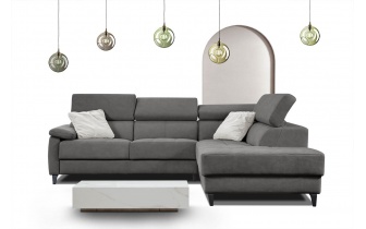 Ecksofa rechts mit verstellbaren Kopfstützen 5-Sitzer TAUNUS