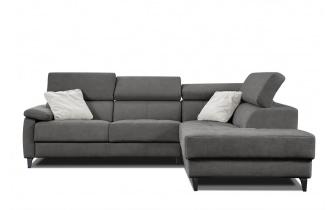 Ecksofa rechts mit verstellbaren Kopfstützen 5-Sitzer TAUNUS