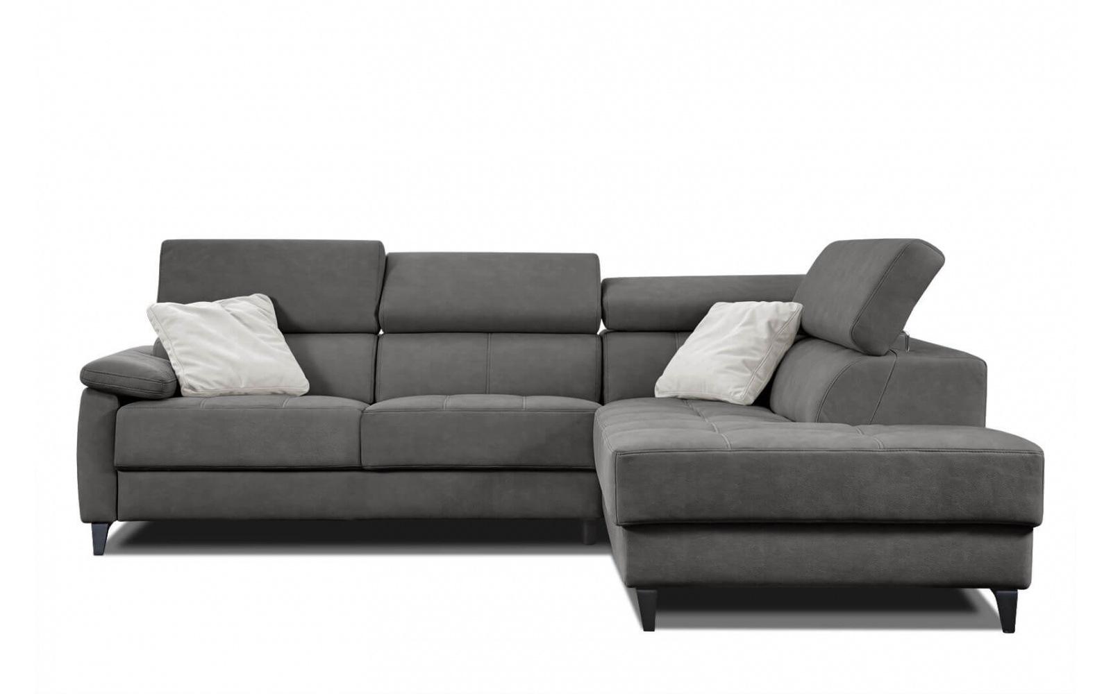 Ecksofa rechts mit verstellbaren Kopfstützen 5-Sitzer TAUNUS