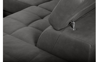 Ecksofa rechts mit verstellbaren Kopfstützen 5-Sitzer TAUNUS