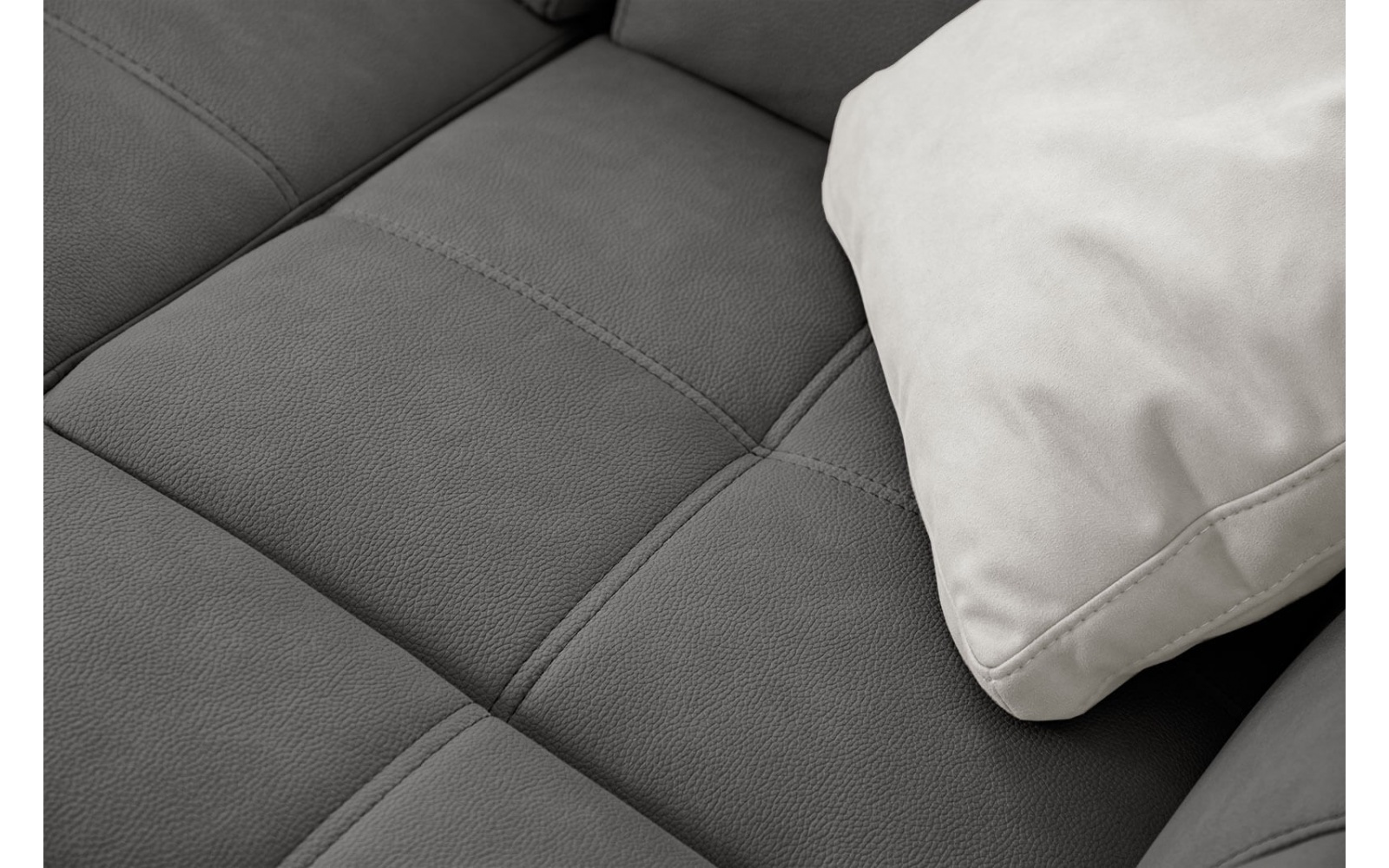 Ecksofa rechts mit verstellbaren Kopfstützen 5-Sitzer TAUNUS