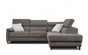 Ecksofa rechts mit verstellbaren Kopfstützen 5-Sitzer TAUNUS