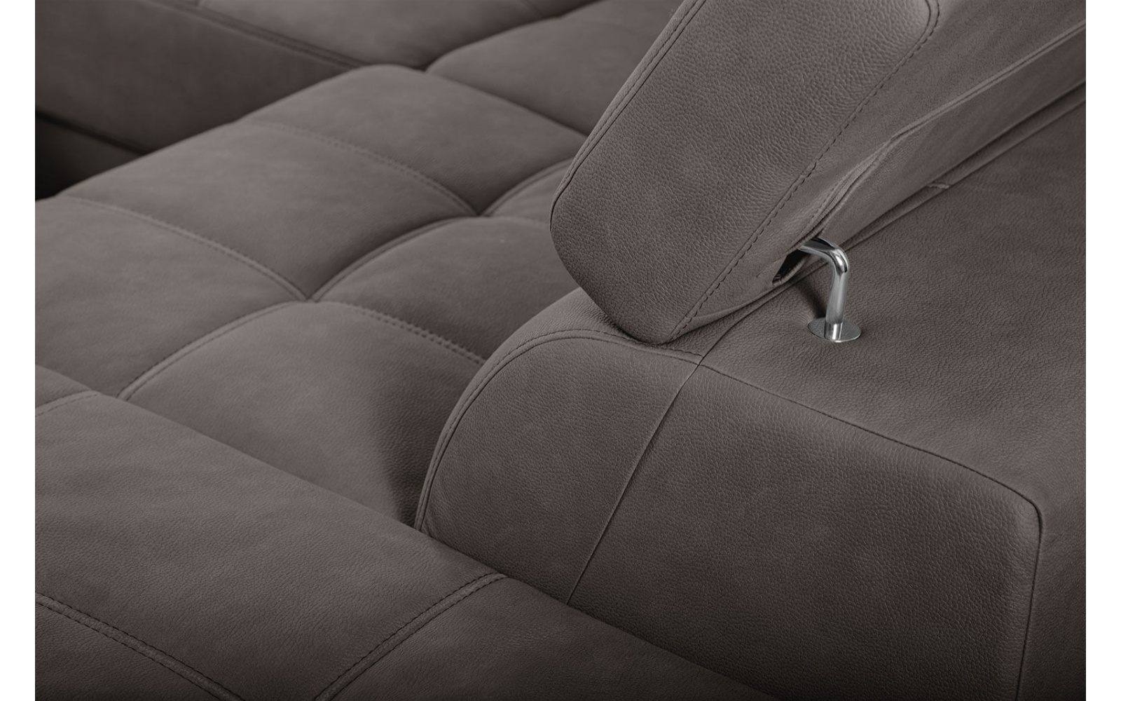 Ecksofa rechts mit verstellbaren Kopfstützen 5-Sitzer TAUNUS