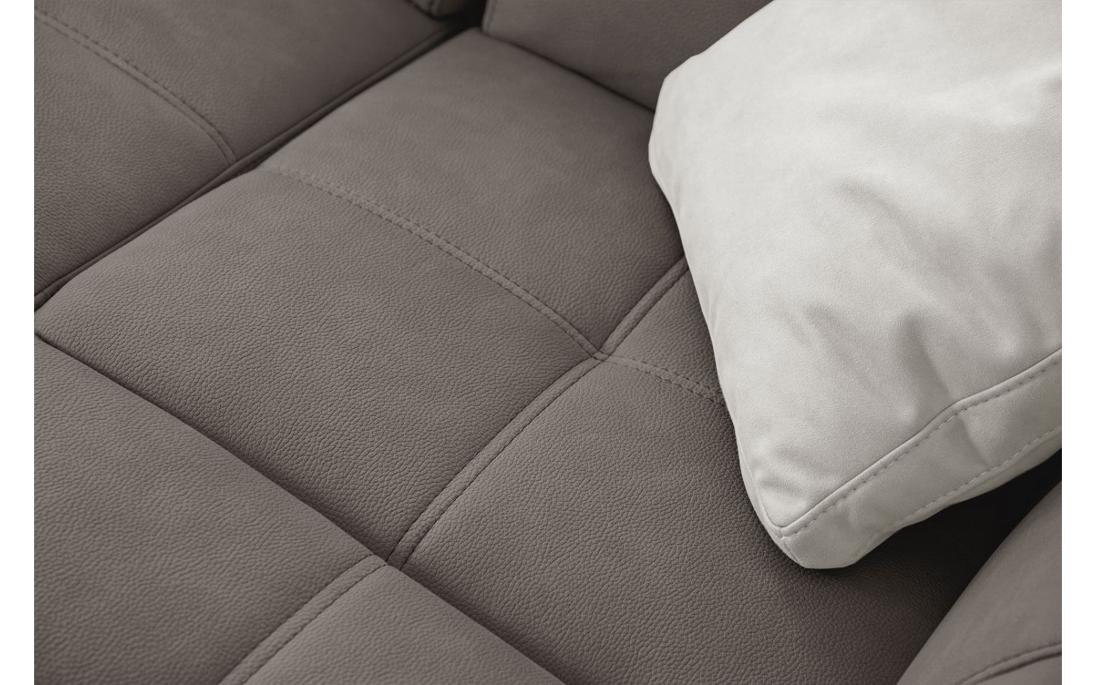 Ecksofa rechts mit verstellbaren Kopfstützen 5-Sitzer TAUNUS