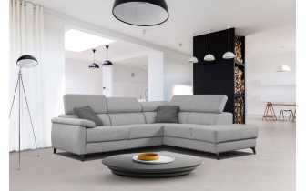 Ecksofa rechts mit verstellbaren Kopfstützen 5-Sitzer TAUNUS