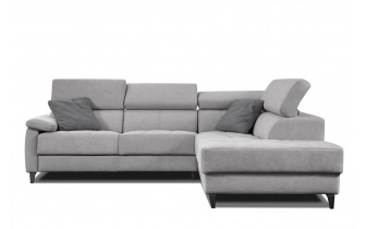 Ecksofa rechts mit verstellbaren Kopfstützen 5-Sitzer TAUNUS