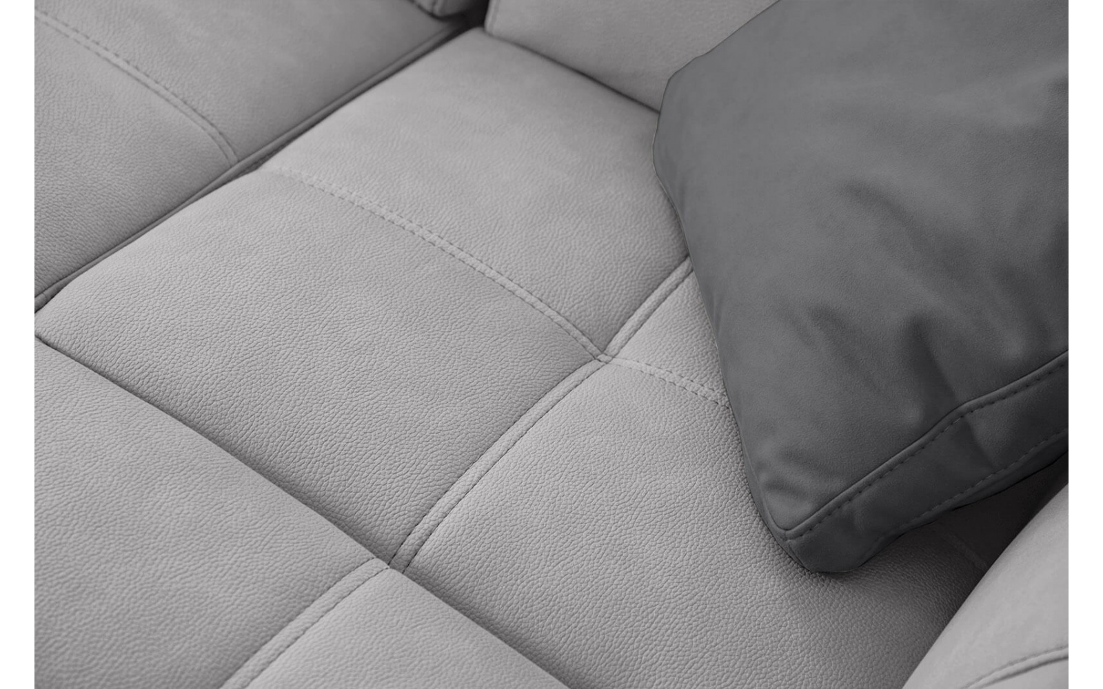 Ecksofa rechts mit verstellbaren Kopfstützen 5-Sitzer TAUNUS