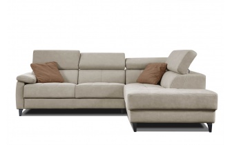 Ecksofa rechts mit verstellbaren Kopfstützen 5-Sitzer TAUNUS