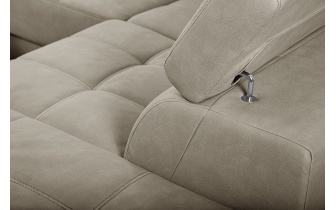 Ecksofa rechts mit verstellbaren Kopfstützen 5-Sitzer TAUNUS