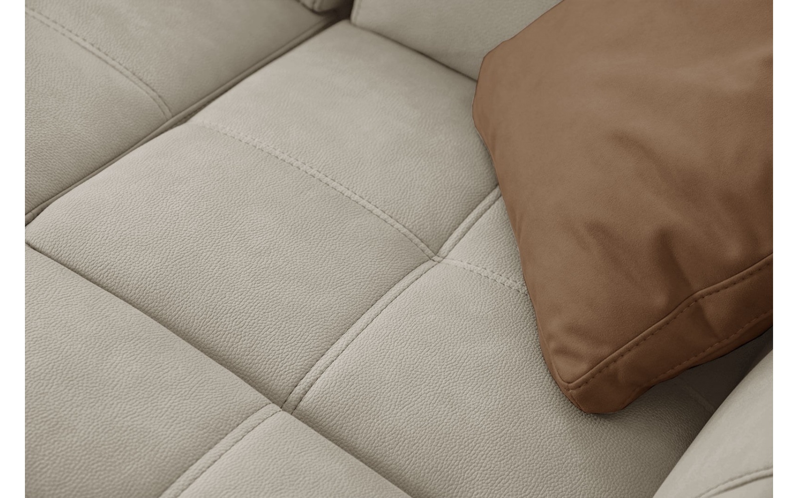 Ecksofa rechts mit verstellbaren Kopfstützen 5-Sitzer TAUNUS