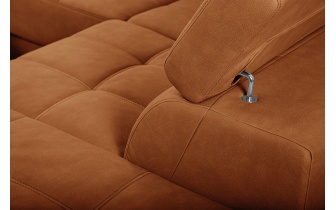 Ecksofa rechts mit verstellbaren Kopfstützen 5-Sitzer TAUNUS