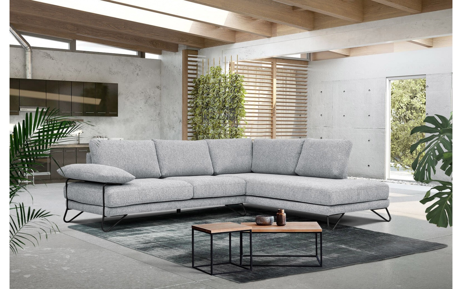 Ecksofa rechts 5-Sitzer LORI