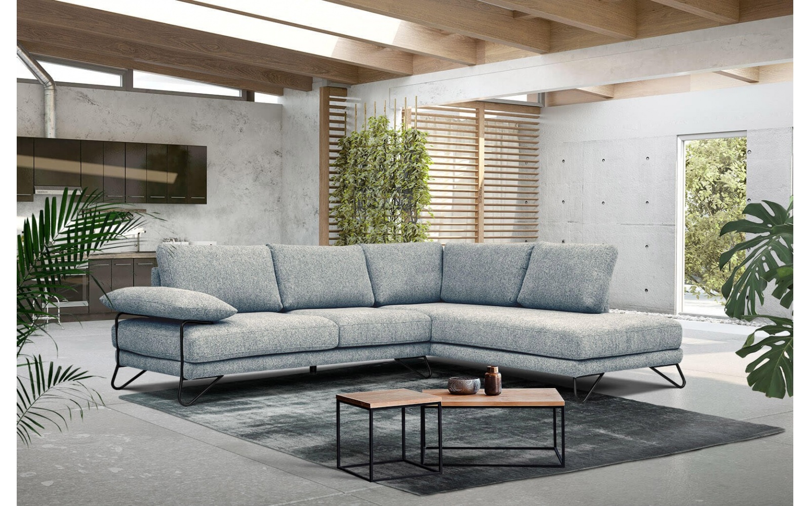 Ecksofa rechts 5-Sitzer LORI