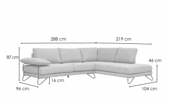 Ecksofa rechts 5-Sitzer LORI