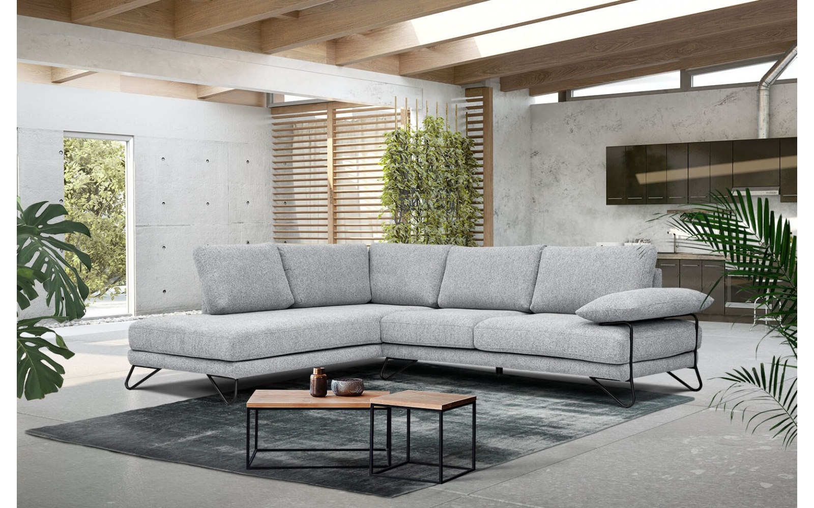Ecksofa links 5-Sitzer LORI