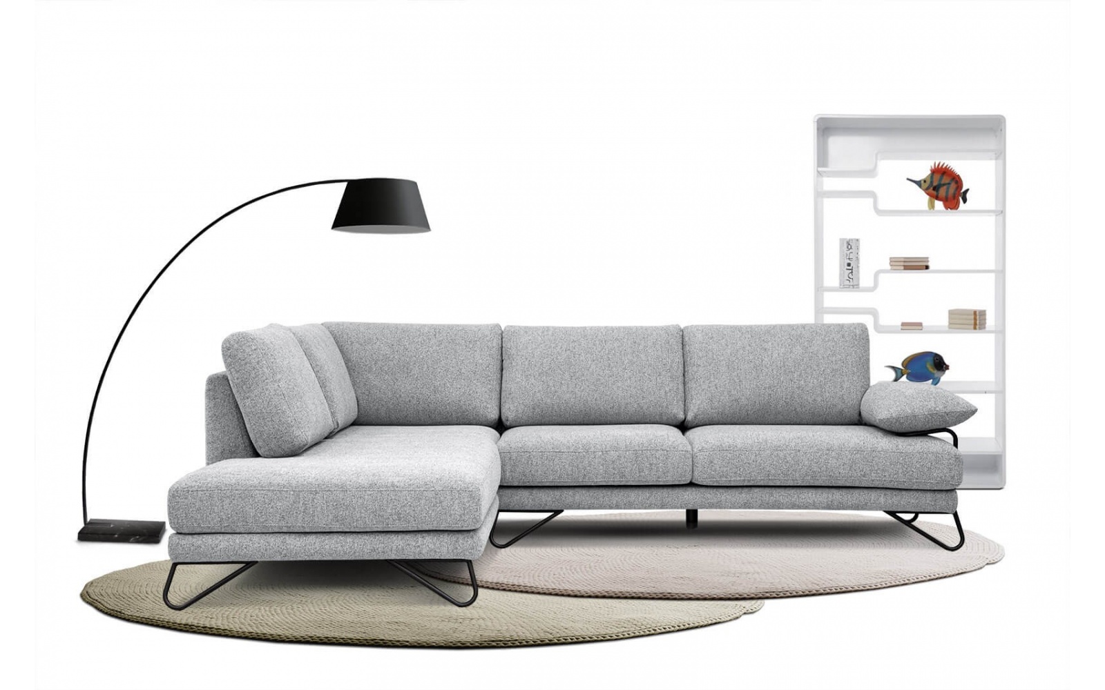 Ecksofa links 5-Sitzer LORI