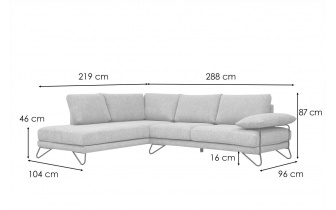 Ecksofa links 5-Sitzer LORI