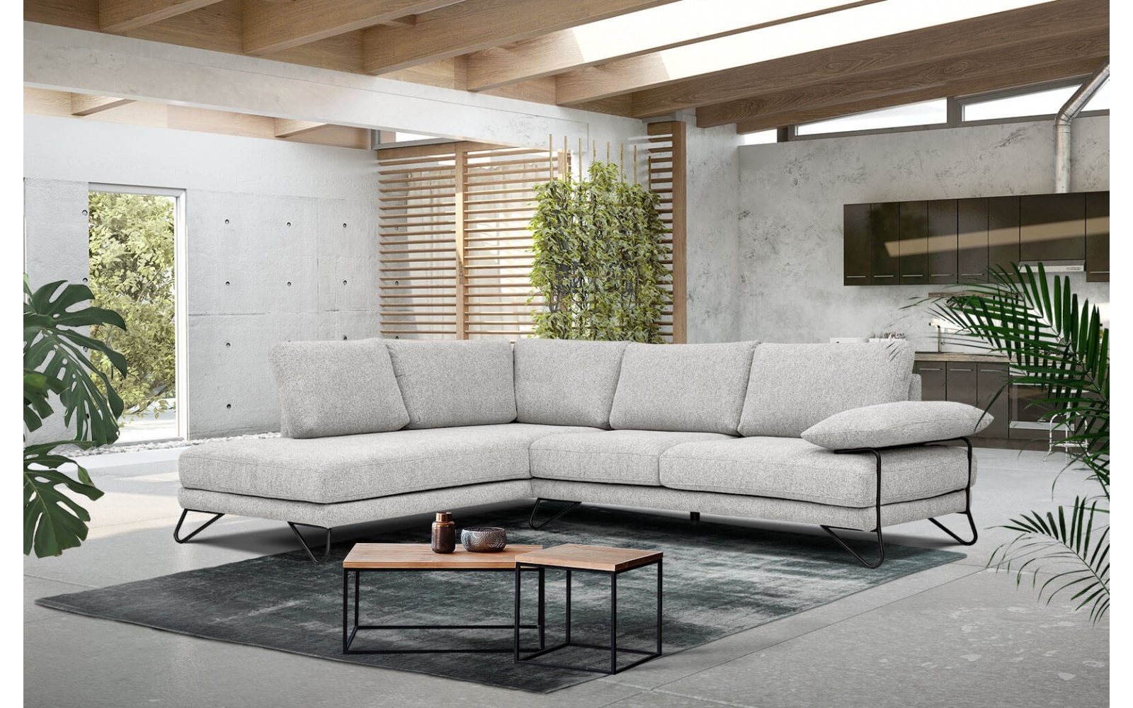 Ecksofa links 5-Sitzer LORI