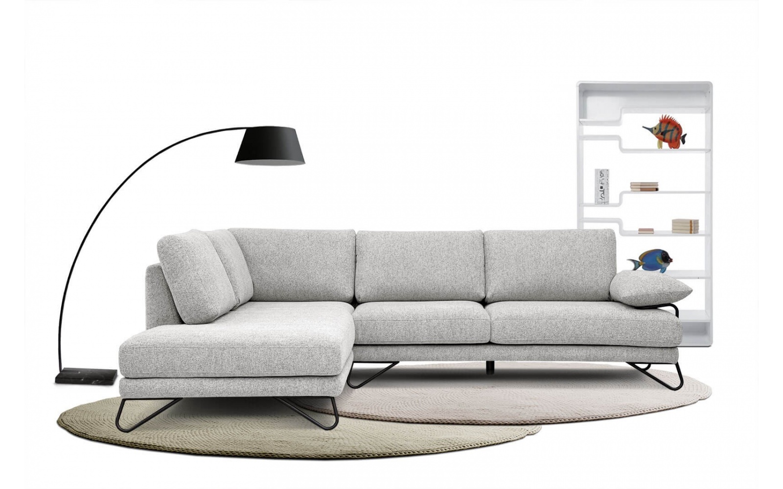 Ecksofa links 5-Sitzer LORI