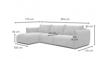 Ecksofa links 4-Sitzer TAUER