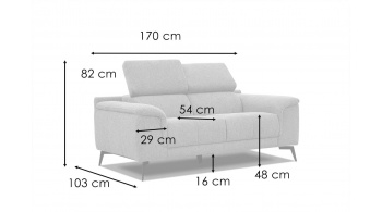 Sofa 2-Sitzer mit verstellbaren Kopfstützen FIERO