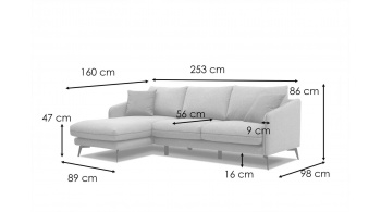Ecksofa links 4-Sitzer SOGEL