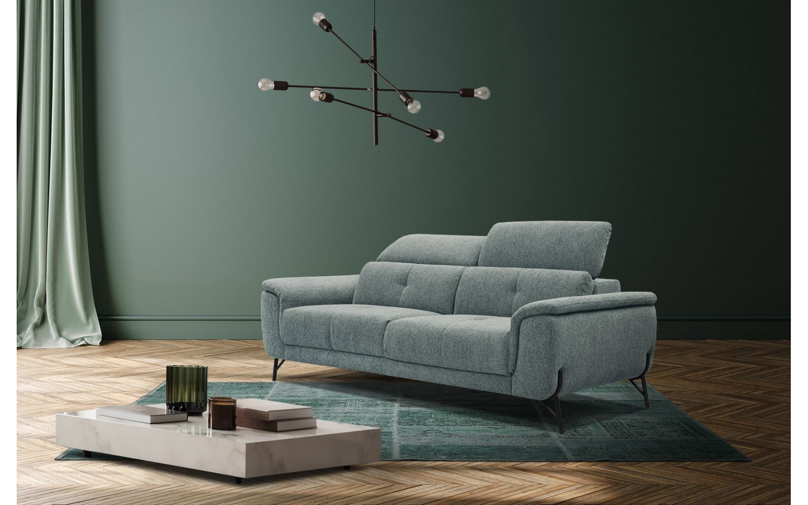 Sofa XXL 3-Sitzer mit verstellbaren Kopfstützen AVENA