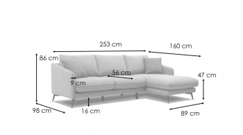 Ecksofa rechts 4-Sitzer SOGEL
