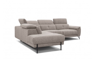 Ecksofa links mit verstellbaren Kopfstützen 5-Sitzer AVENA