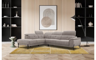 Ecksofa links mit verstellbaren Kopfstützen 5-Sitzer AVENA