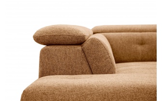 Ecksofa links mit verstellbaren Kopfstützen 5-Sitzer AVENA