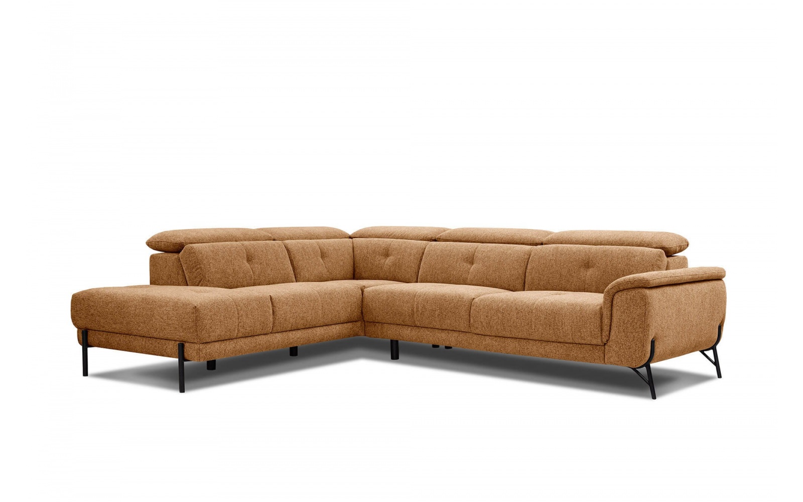 Ecksofa links mit verstellbaren Kopfstützen 5-Sitzer AVENA