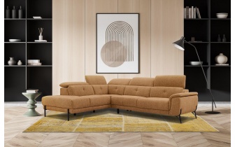 Ecksofa links mit verstellbaren Kopfstützen 5-Sitzer AVENA