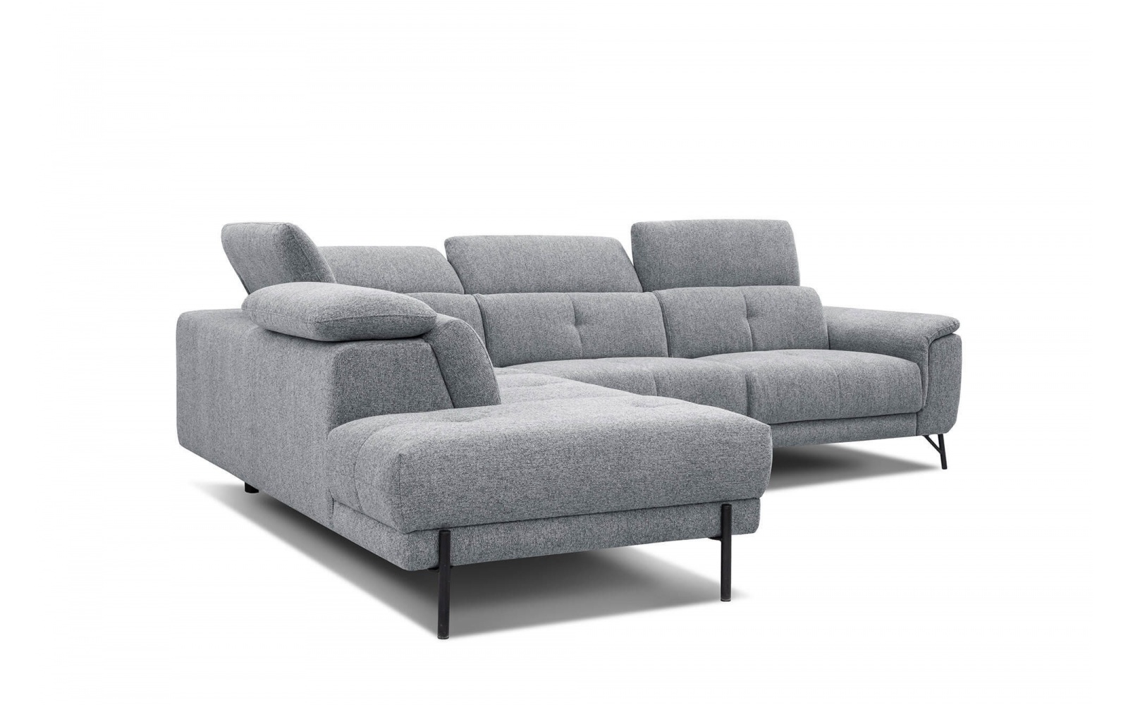 Ecksofa links mit verstellbaren Kopfstützen 5-Sitzer AVENA