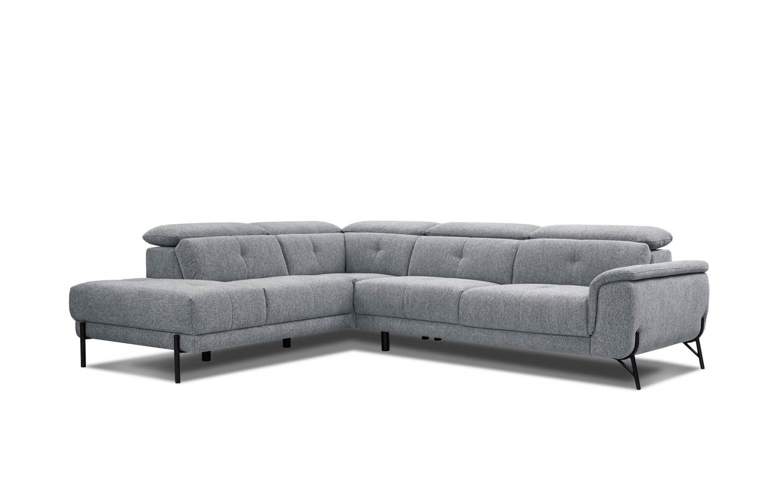 Ecksofa links mit verstellbaren Kopfstützen 5-Sitzer AVENA