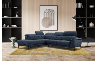 Ecksofa links mit verstellbaren Kopfstützen 5-Sitzer AVENA