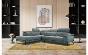 Ecksofa links mit verstellbaren Kopfstützen 5-Sitzer AVENA