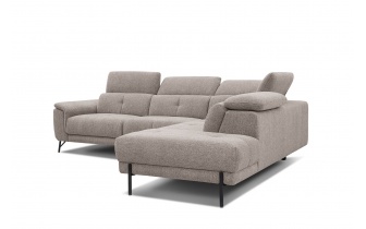 Ecksofa rechts mit verstellbaren Kopfstützen 5-Sitzer AVENA